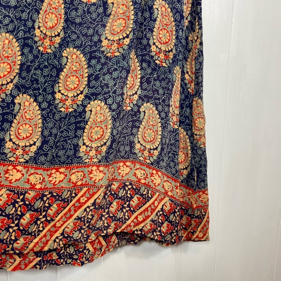 Vintage Bohemian Elephant Paisley Print Maxi Dress Sz M - Picture 7 of 10